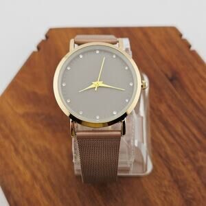 Gold Tone Minimalist Watch Neutrals Beige Taupe Contemporary Simple Old Money